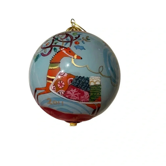 Li Bien Ornament 2011 Santa Sleigh Reindeer Christmas Mint Cond - Picture 2 of 5